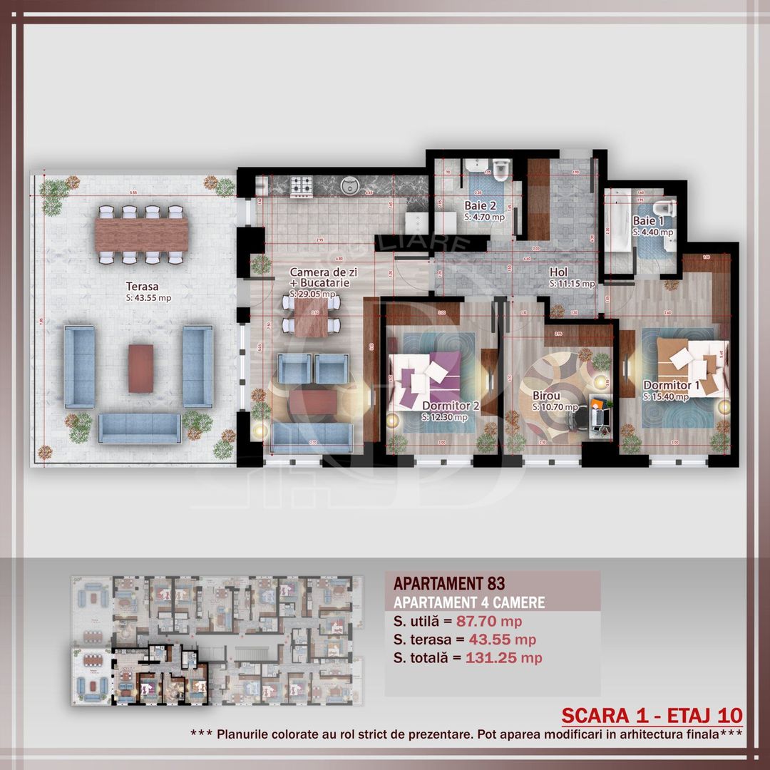 Apartament 4 camere cu terasa  Titan Pallady Metrou Nicolae Teclu - Schiță 1