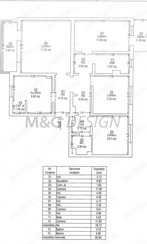 4 cam decomandat etaj 3din4 Girocului centrala proprie negociabil - Poză 9