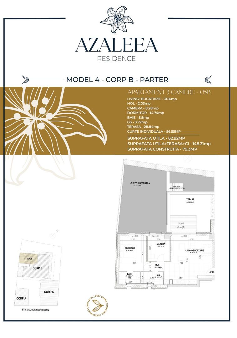 Apartament 3 camere nou, cu terasa Pta-Unirii AP05B - Poză 3