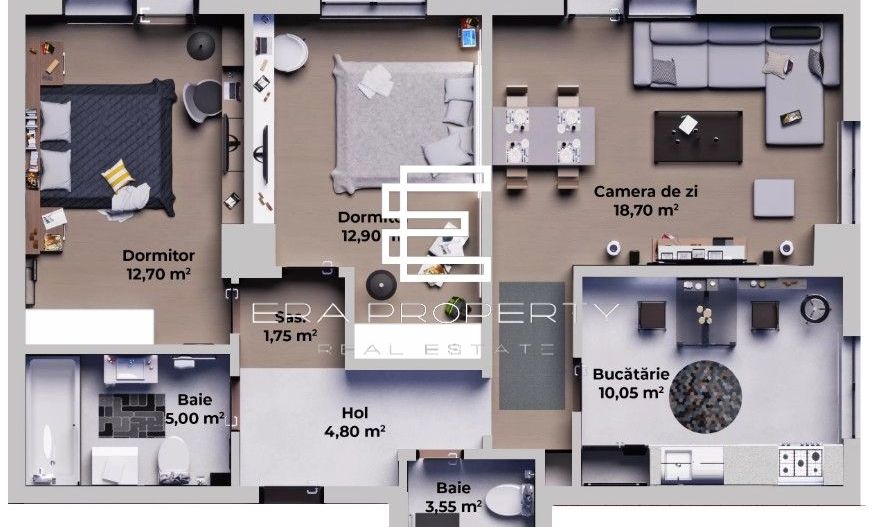 Apartament 3 camere, bloc nou, partial mobilat, Calea Surii Mici-Sibiu - Schiță 11