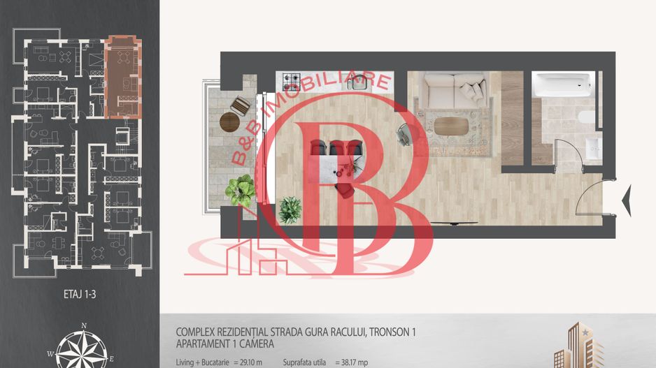 Garsoniera ideala investitie  Pallady Metrou Nicolae Teclu - Schiță 8