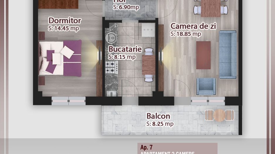 2 camere decomandat -parcare bonus oferta lansare proiect Pallady - Schiță 7