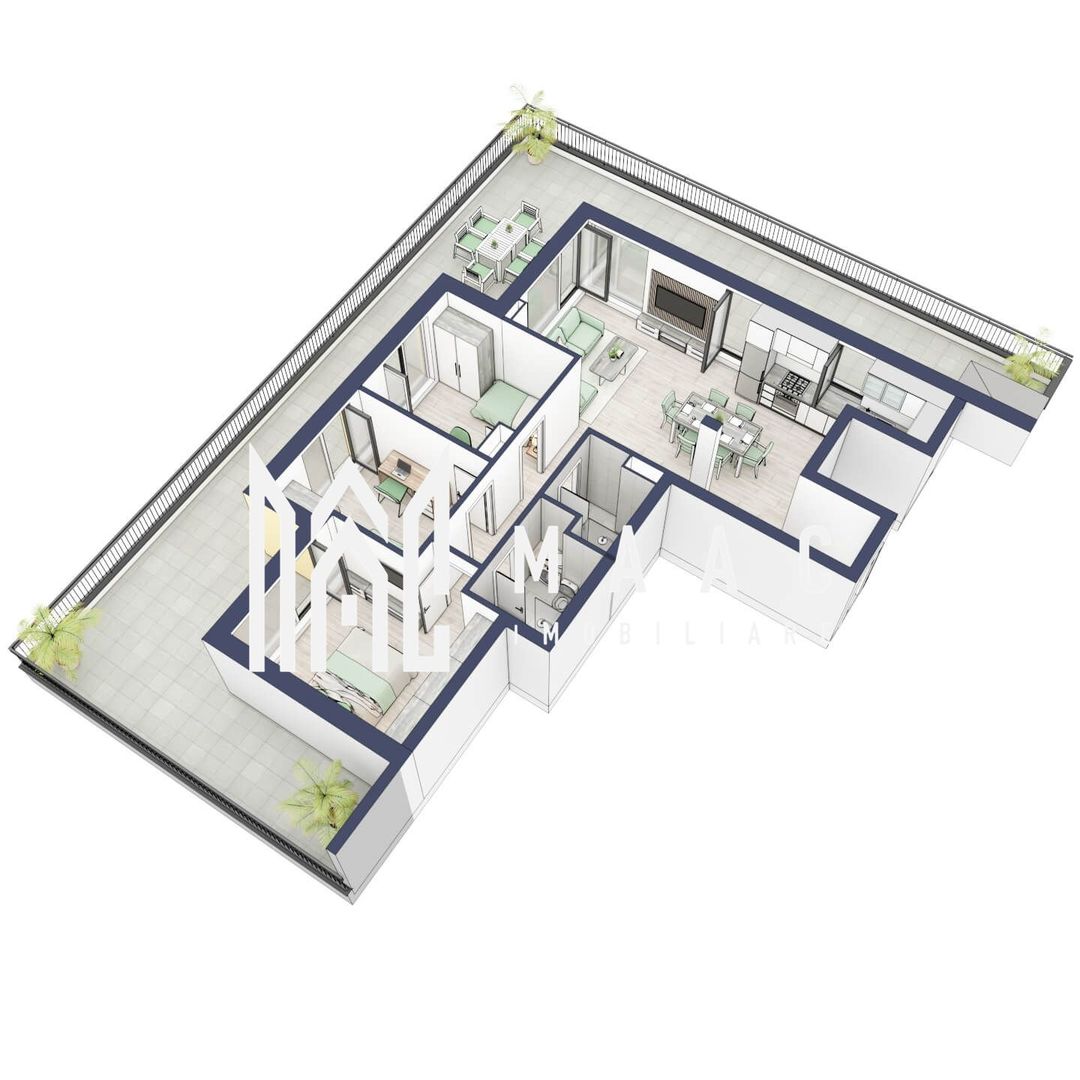 Penthouse 3 camere | Etaj 4 | Balcon 107.2 mp | Turnisor - Poză 4