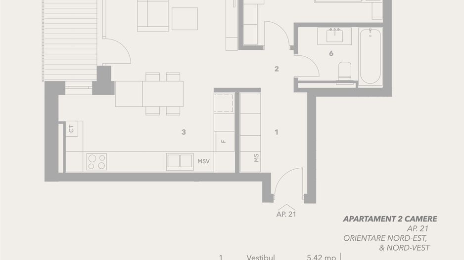Apartament 2 camere, lift, boxe, garaj, INTABULAT - Sibiu - Schiță 8