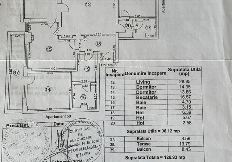 Penthouse 3 Camere Summerland | Vedere Mare și Lac | Dotări Premium - Schiță 23