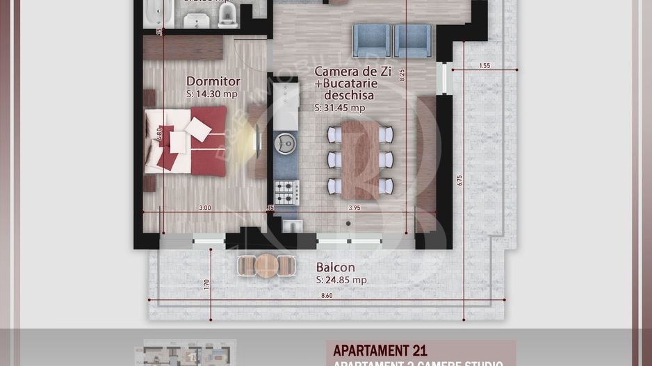 Apartament 2 camere Metrou Nicolae Teclu Th. Pallady - Schiță 1