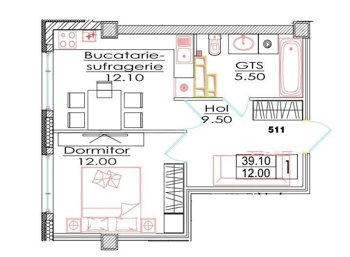 Vânzare, apartament, 1 cameră, str. Ialoveni, Telecentru - Poză 3