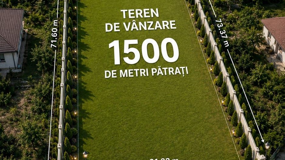 Teren 1500 mp, 120 euro/ mp negociabil, posibilitate Rate - Poză 1