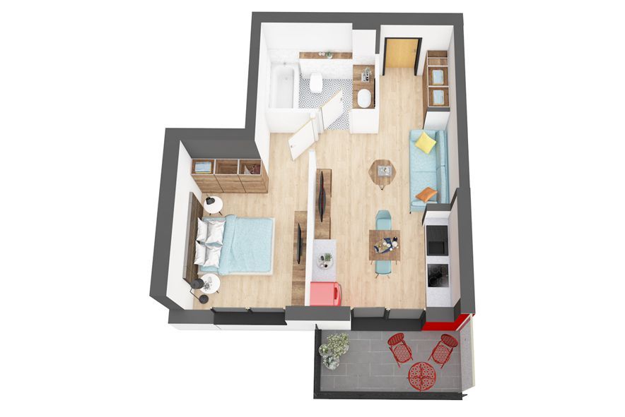 Apartament nou cu un dormitor la ARED CITY cartier RED9 IMAR - Poză 5