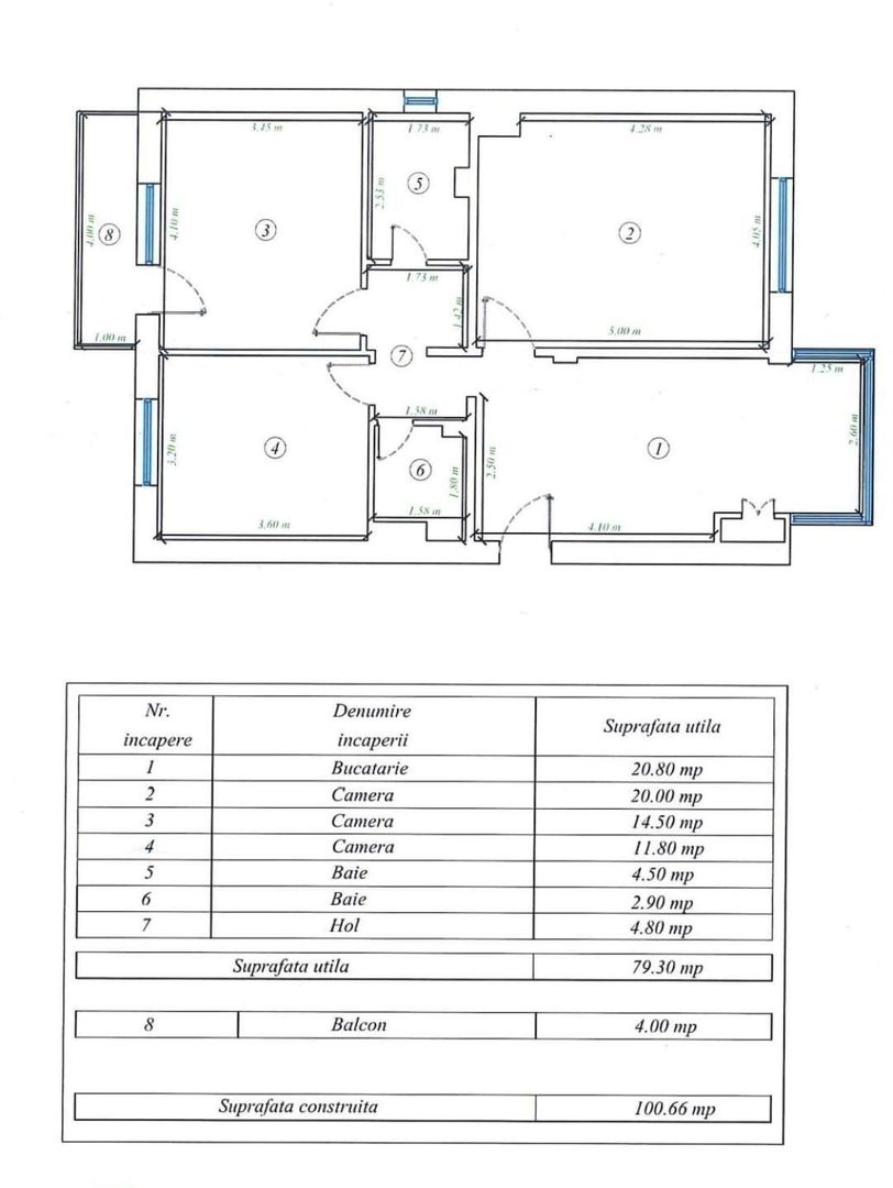Apartament ETAJ 1 cu 3 camere, CARPATI 2 - Poză 8