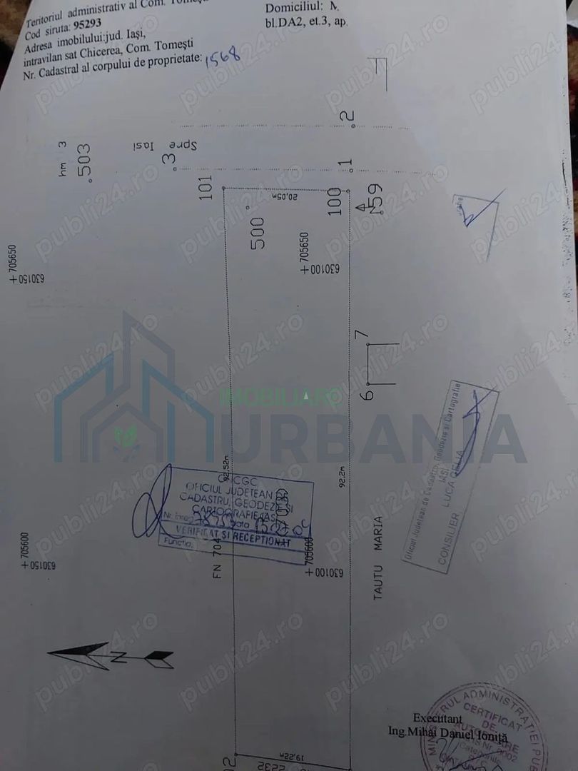 Vand 1870mp teren intravilan,loc Tomesti iasi,deschidere la DN28 - Poză 2