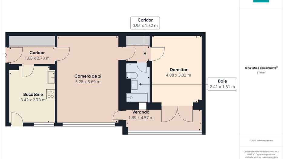 Apartament 2 camere-prima închiriere, ultracentral - Poză 17