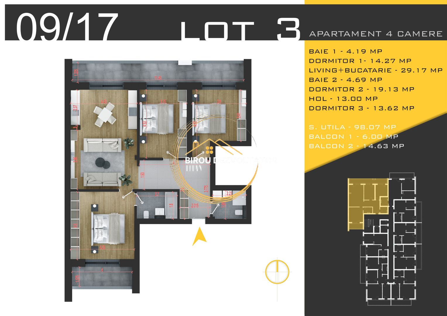 Decomandat Mare Titan Pallady metrou Teclu 15min Proiect Modern - Schiță 10