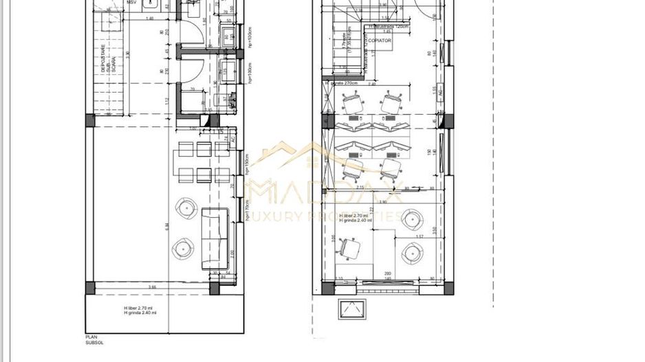 Duplex 3 camere//Birou***Showroom***DOMENII//PARTER+ Demisol - Schiță 28