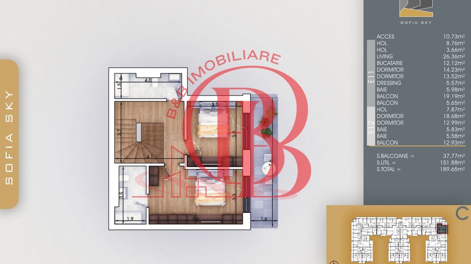 Apartament 5 camere Suprafata utila 152mp | 7min metrou Nicolae Teclu - Schiță 4