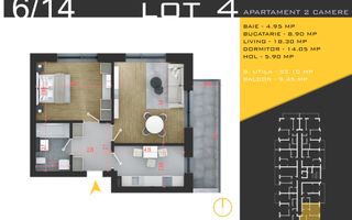 Decomandat Parcare bonus bucatarie inchisa Metrou Teclu ikea Pallady - Schiță 3