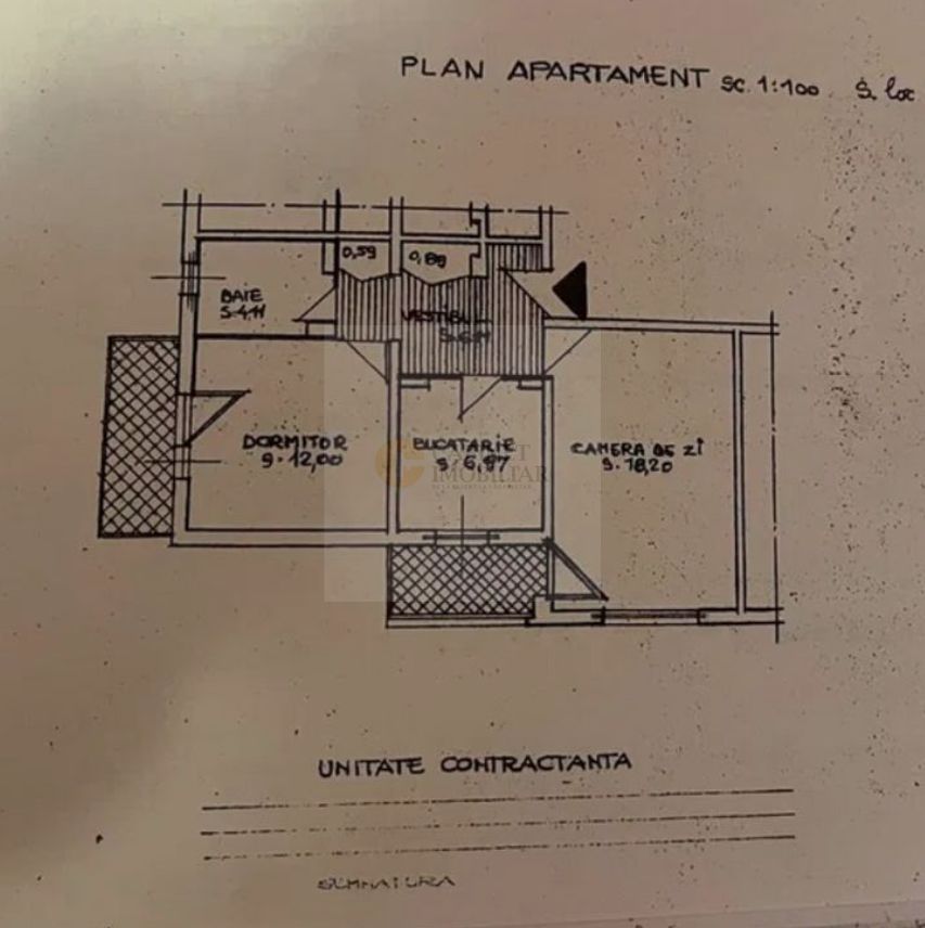 2 Camere - 54MP | Decomandat | Etaj 1/4 | Crangasi | 2 Balcoane | 1981 - Schiță 9