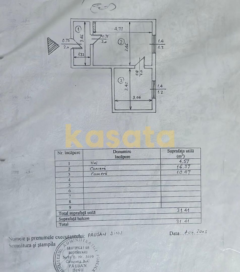 Studio dublu | Renovat | 4 min de metrou 1 Decembrie - Schiță 13