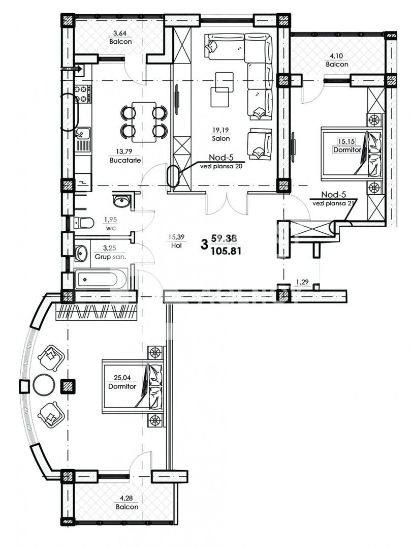 Vânzare, apartament, 3 camere, Bălți - Poză 5
