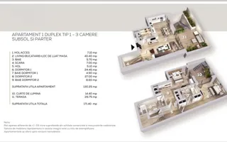 Duplex 3 camere Aviatorilor | Terasa | Loc de parcare - Schiță 28