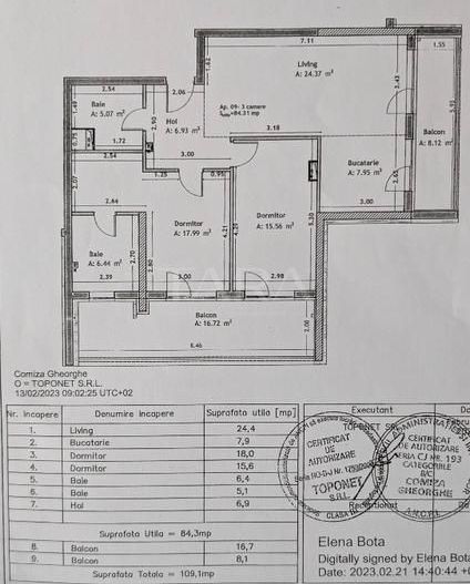 Apartament premium cu 3 camere, 84mp utili și două terase. - Poză 16