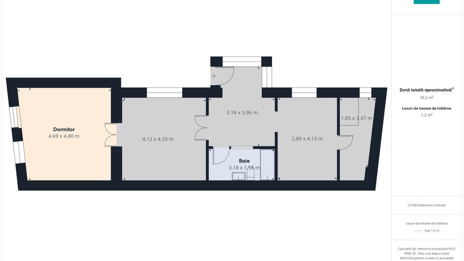 Birou 70 mp cu terasă și 2 parcări - Poză 10