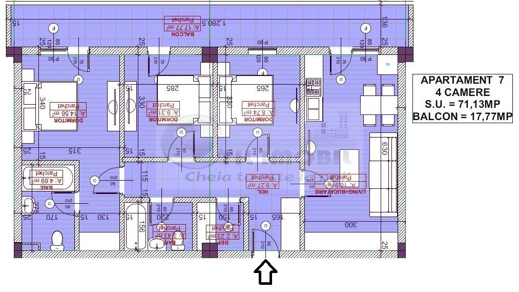 Apartament spațios 4 camere, 2 băi, balcon generos –Pacurari - Poză 15
