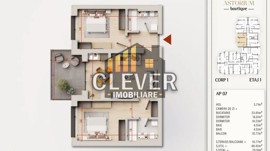 Astorium Boutique 3 camere Pallady, Metrou 8 min | Comision 0% - Schiță 2