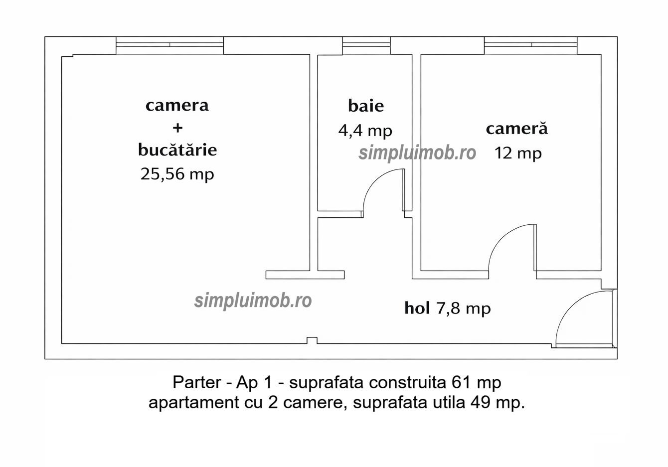 Ultracentral Mantuleasa Universiate 2 Camere - Schiță 2