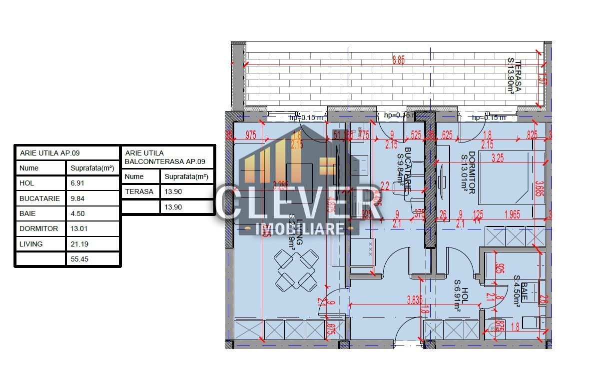 Ap 2 camere decomandat Pallady, Oferta Parcare, Comision 0% - Schiță 8
