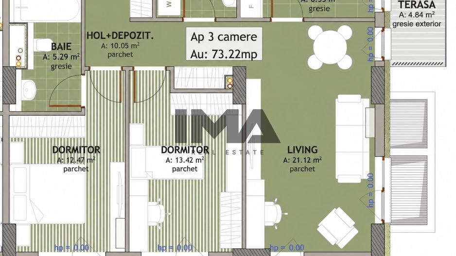 3 camere | Bucătărie separată | 2 băi și 2 balcoane | nZEB | Iris - Poză 6