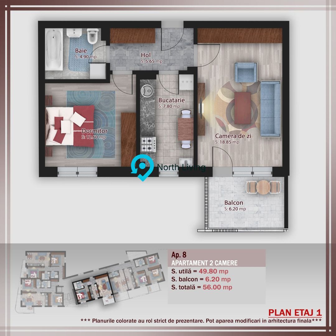 Apartament 2 camere | Proiect tip boutique | Stefan cel Mare - Poză 4