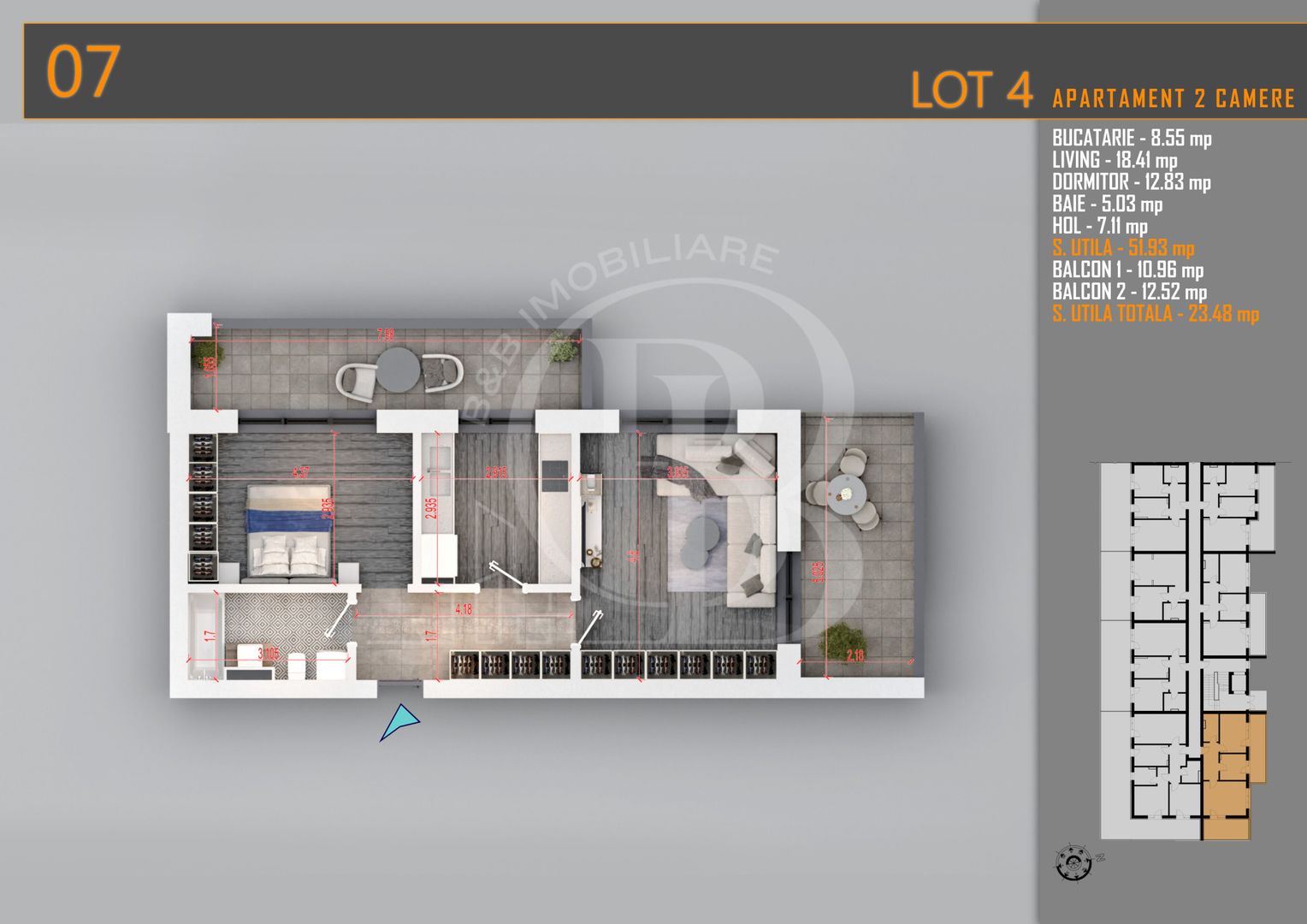 Apartament 2 camere Theodor Pallady-Metrou Nicolae Teclu - Schiță 1
