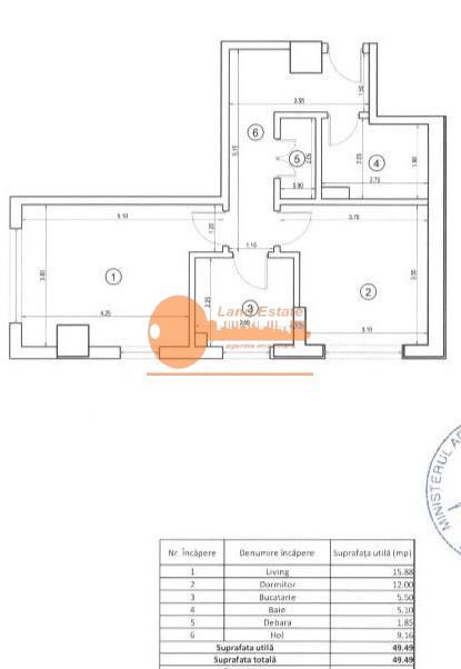 2 camere cu centrala Grozavesti bloc 2018 - Schiță 13