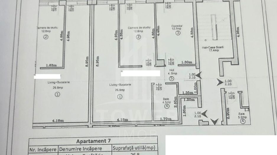 Apartament 3 camere de vânzare | Zona Turnișor - Schiță 11
