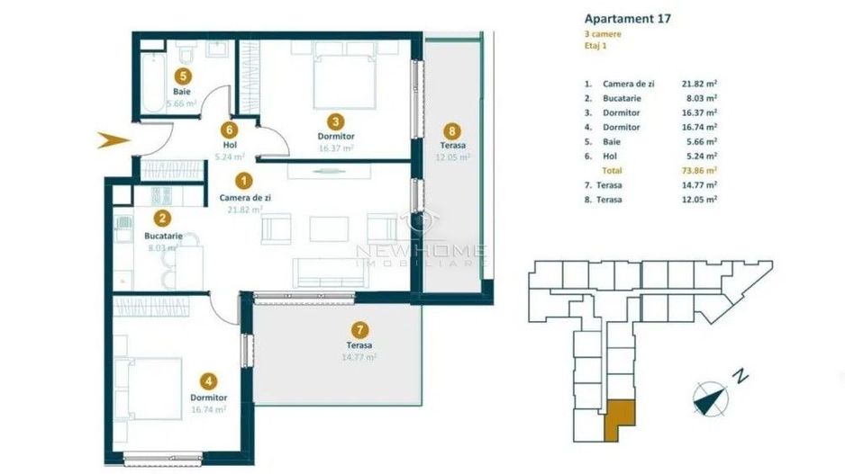 Apartamente de vanzare cu 3 camere zona Intre Lacuri - Poză 3
