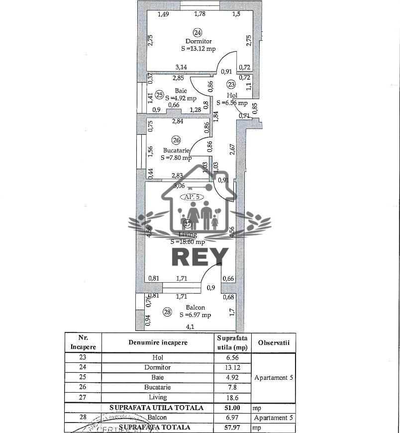 Apartament Modern 2 camere decomandat cu balcon în Cristian | Sibiu - Schiță 7