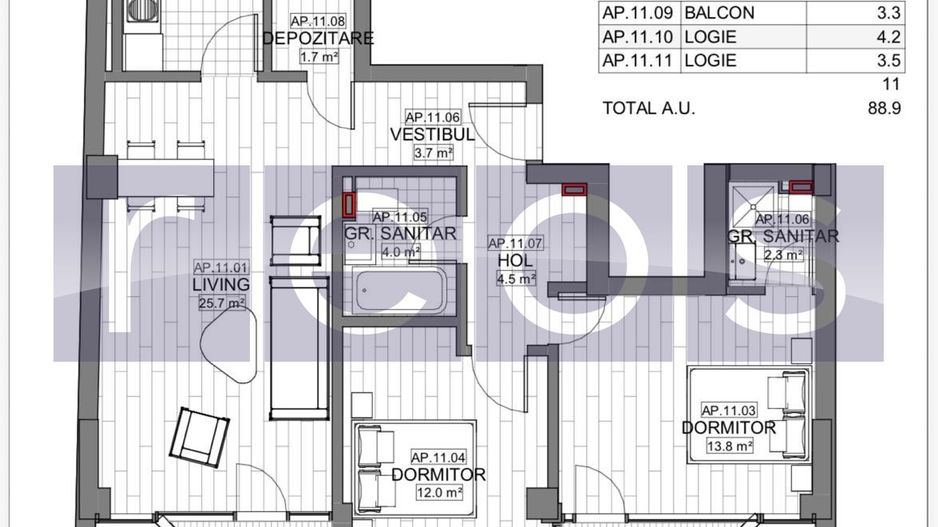 VANZARE APARTAMENT 3 CAMERE | LIZEANU | BLOC NOU | PARCARE | TERASA - Schiță 26