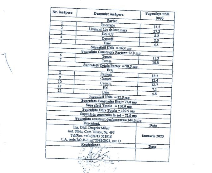 Casă individuală, intabulată, la cheie- teren 415 mp- Cristian, Sibiu - Schiță 14