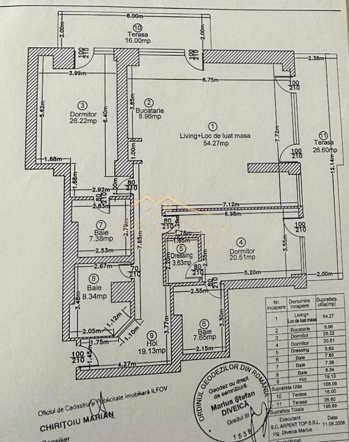 Apartament cu 3 camere *198mp*+ 2 Terase + Parking / Pipera - Schiță 54