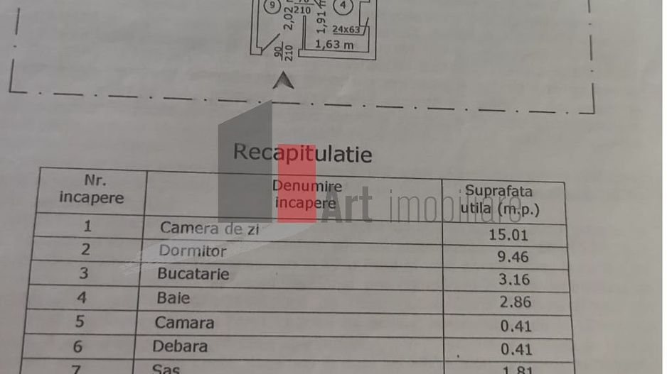 Apartamaent cochet 2 camere - Schiță 4