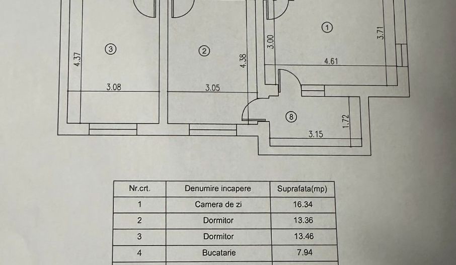 APARTAMENT 3 CAMERE | MOBILAT/UTILAT | OPORTUNITATE - Schiță 20