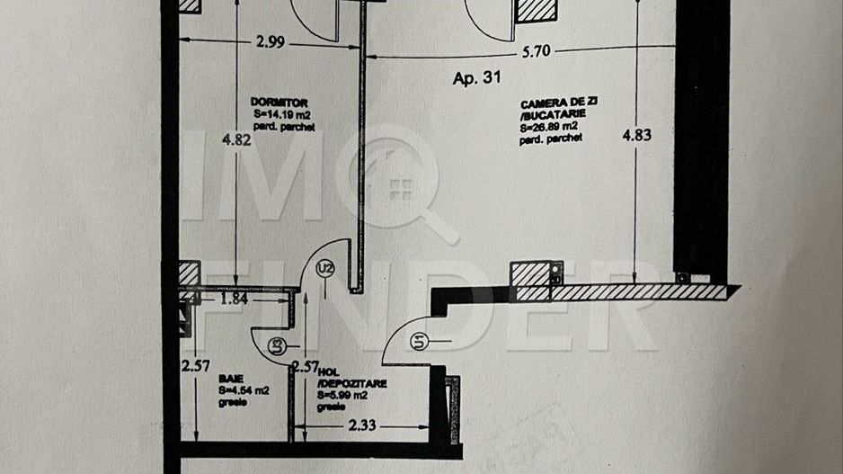 Apartament 2 camere zona Buna Ziua, 55 mp plus terasa - Poză 6