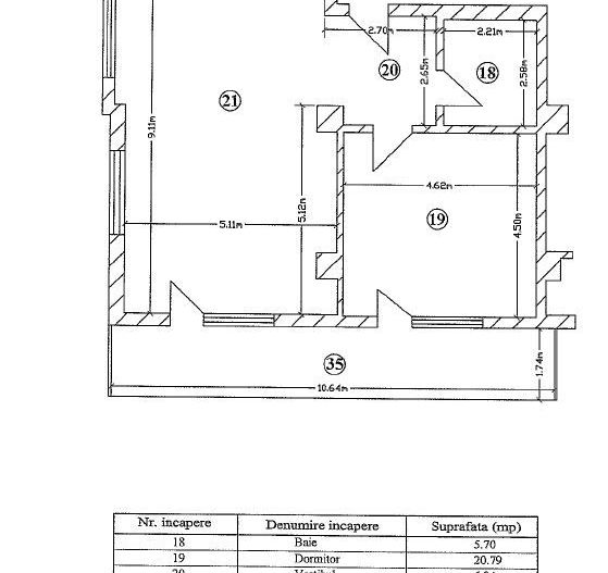 Apartament 2 camere Cartierul Francez - Schiță 8
