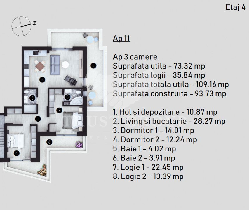 Apartament 3 camere Doamna Ghica | 110mp | Imobil 2025 - Poză 13