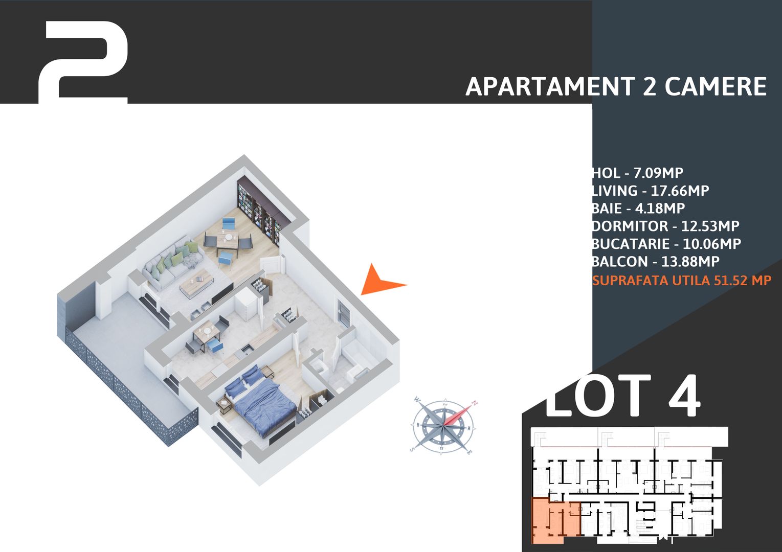 Oferta Lansare 2 camere decomandat parcare inclusa Titan Pallady Metrou Teclu - Schiță 6