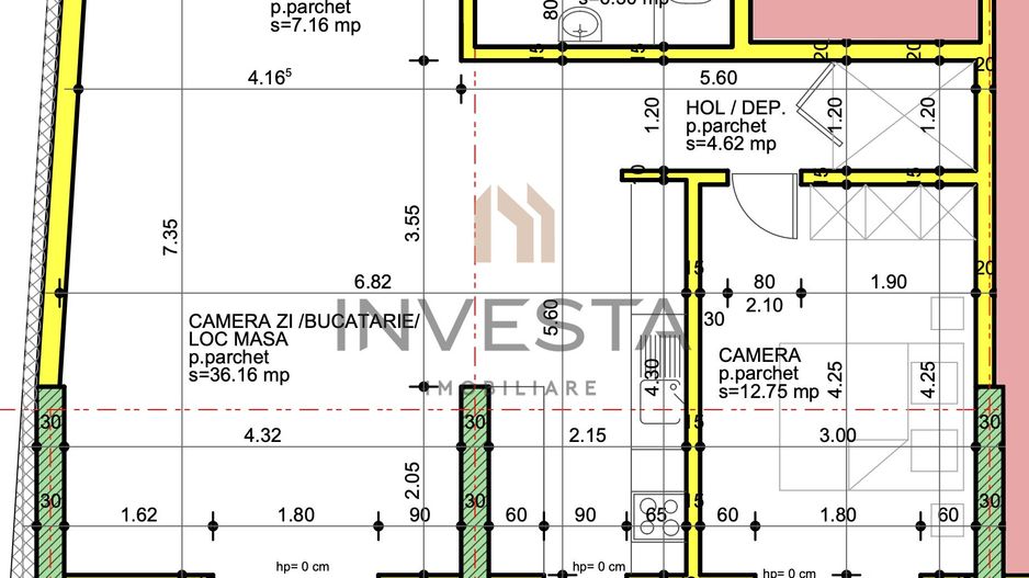 Apartament 2 camere Mărăști – clădire nZEB -  localizare Premium - Schiță 2