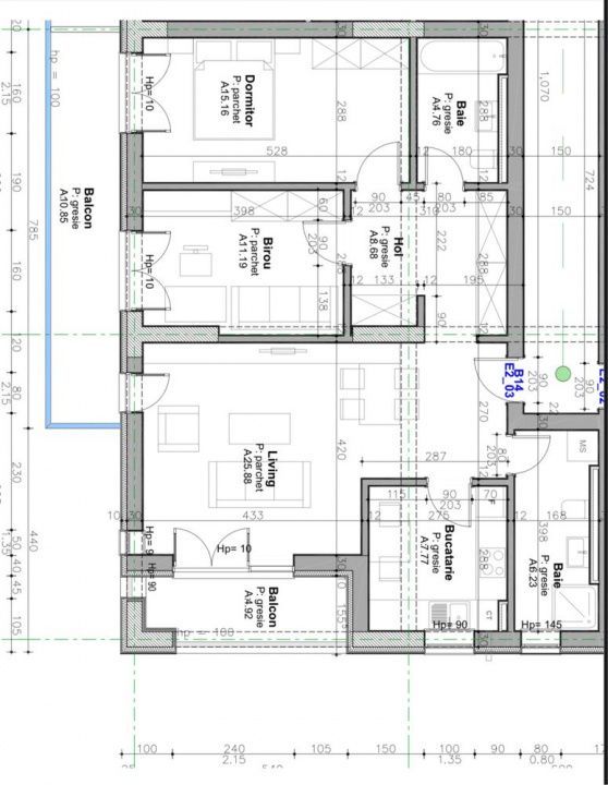 Apartament 3 camere - Bucatarie Separata - Schiță 20