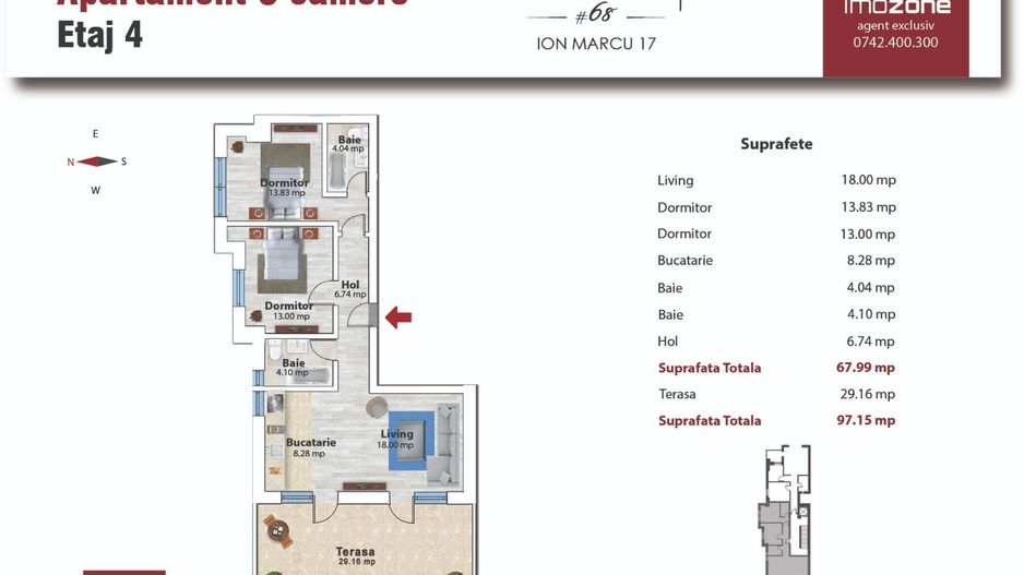 3 camere 97 mp utili, etaj 4/5,  Drumul Taberei - Bd Timisoara - Plaza Mall - Poză 1
