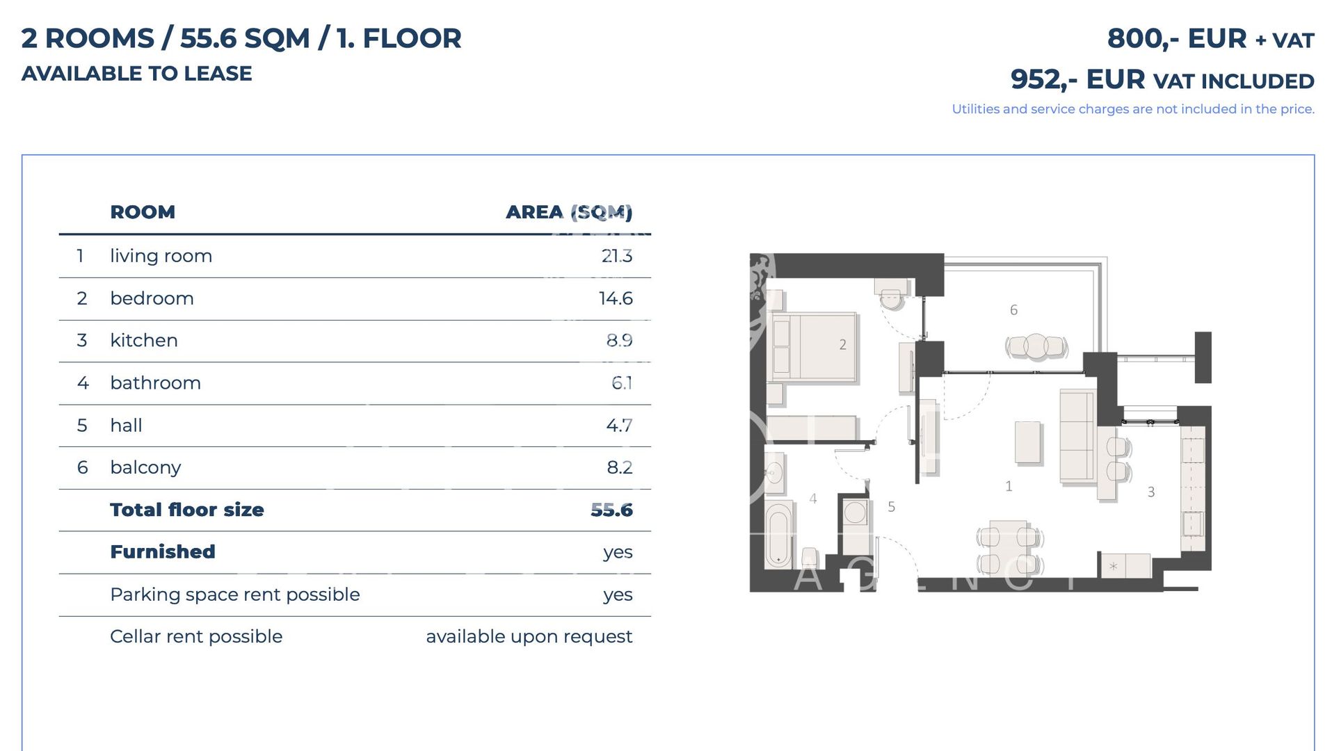 2 camere premium | 55,6 mp + balcon | Promenada – Floreasca Nord - Poză 8